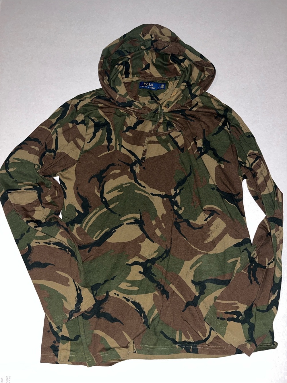 Ralph Lauren Polo Camo Hooded Pullover - Olive Green Brown Black